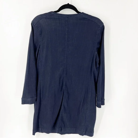 ✅ Vince Dark Wash Popover Denim Shift Tunic Dress SIZE 10 - Picture 6 of 6
